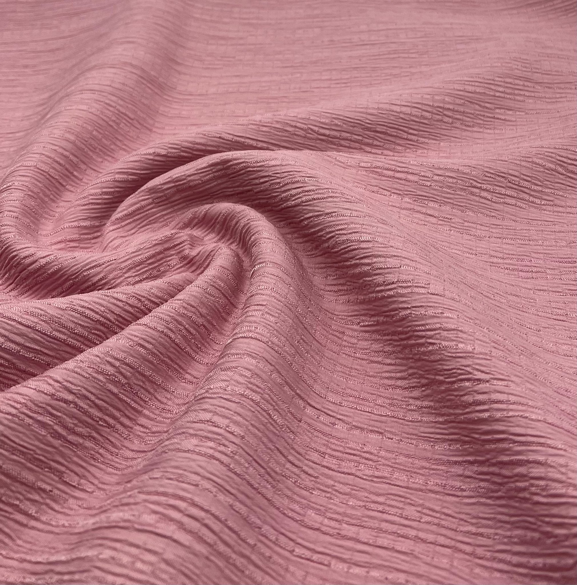 Pink Textured Crinkle Lightweight Non Stretch Fabric - T9 Fabrics